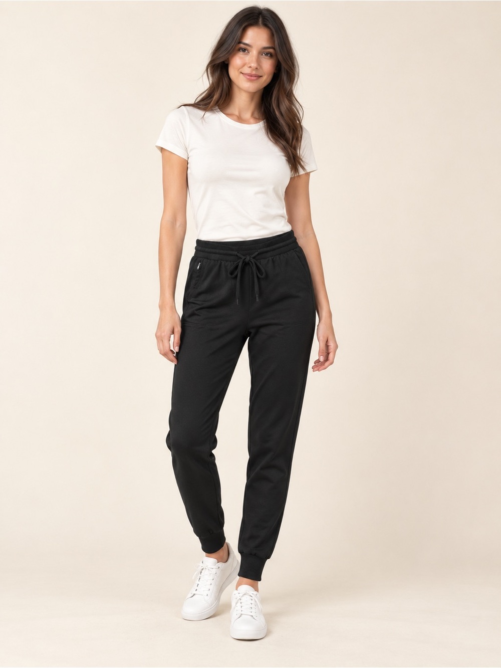 Rachel Zoe Black Drawstring Track Joggers